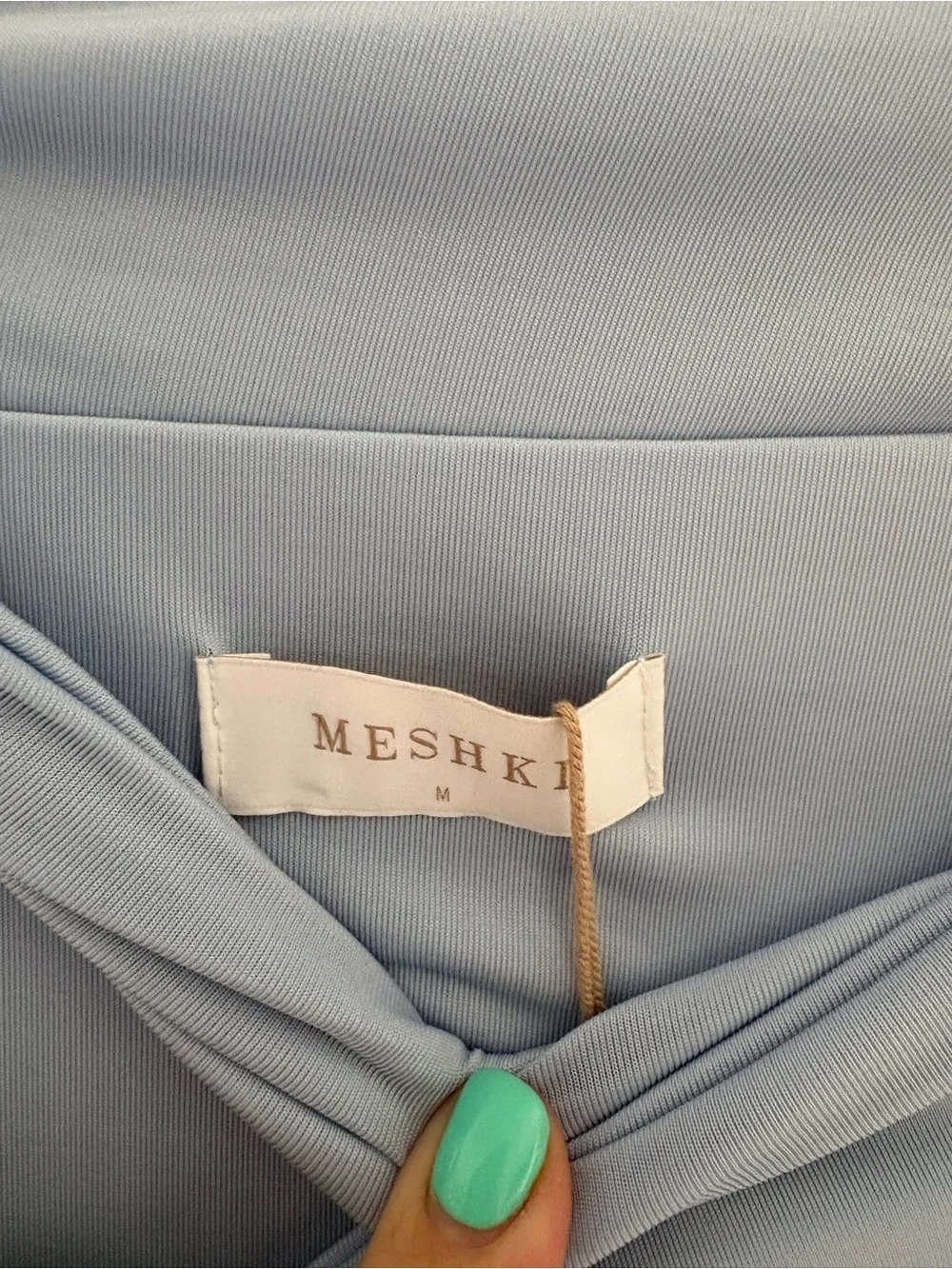 MESHKI Light Blue Cutout top and maxi skirt